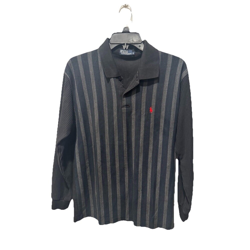 Vintage Polo Ralph Lauren Waffle Knit long sleeve Henley‎ Cotton Preppy Pony M
